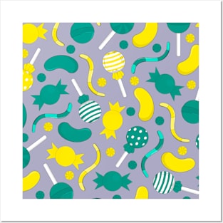 Teal &amp; lemon candy Posters and Art